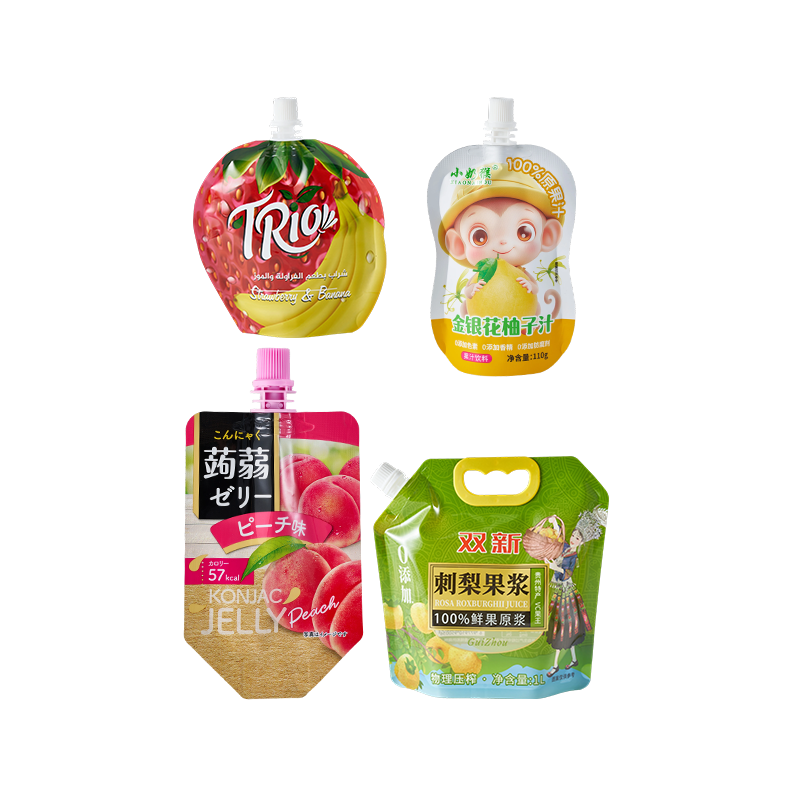 Various Sizes Special-Shaped Juice & Fruit Puree Spout Pouch